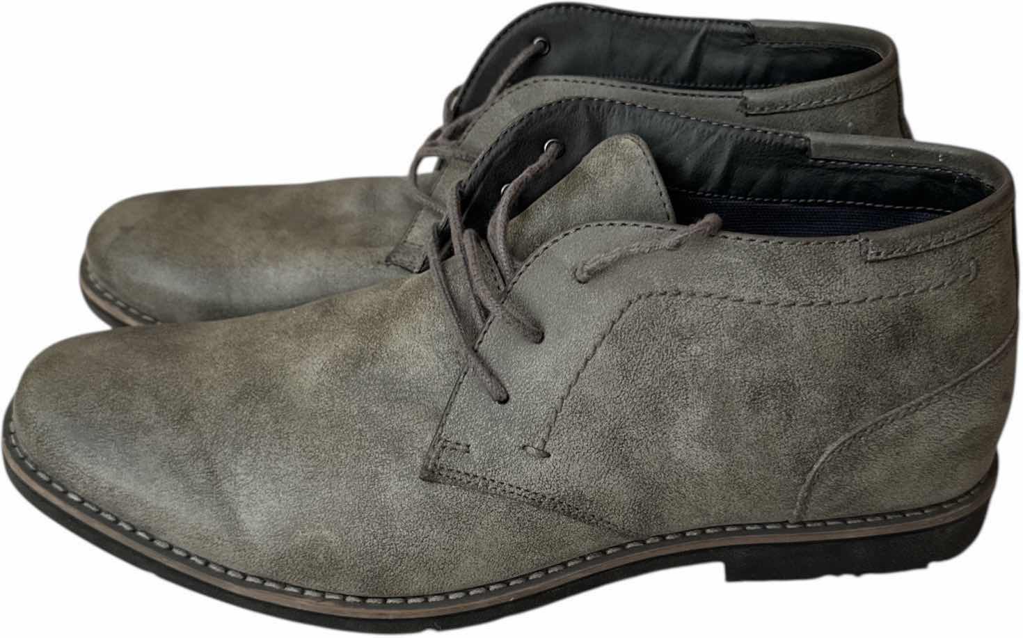 Photo 1 of 3- PAIRS OF MENS DRESS SHOES SIZE 13 LEATHER AND SUADE BLACK BROWN AND GREY