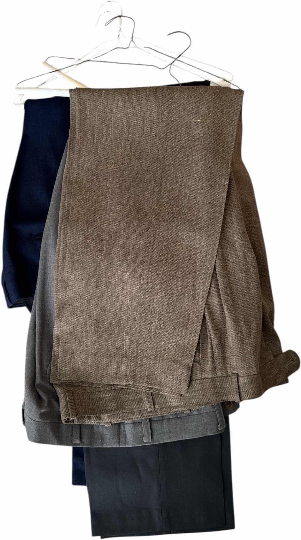 Photo 1 of 15- MENS DRESS PANTS APPROXIMATE SIZES XL/XXL SLACKS BLACK NAVY BROWN TAN AND GREY