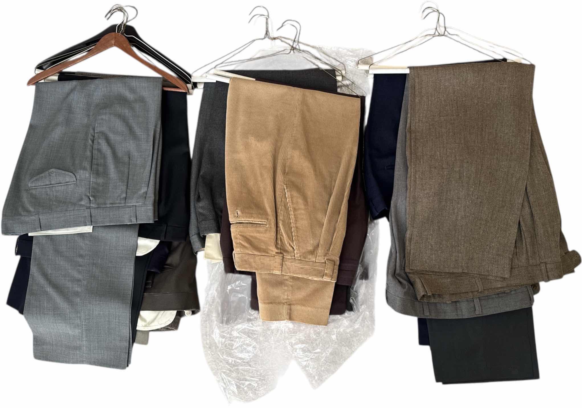 Photo 1 of 15- MENS DRESS PANTS APPROXIMATE SIZES XL/XXL SLACKS BLACK NAVY BROWN TAN AND GREY