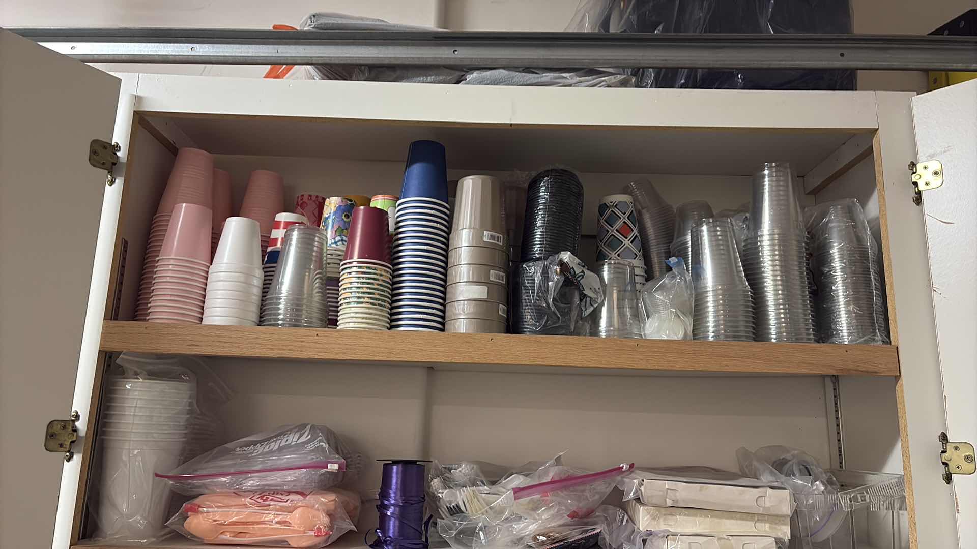 Photo 1 of CONTENTS OF CABINET-PARTY NAPKINS DISHES CUPS