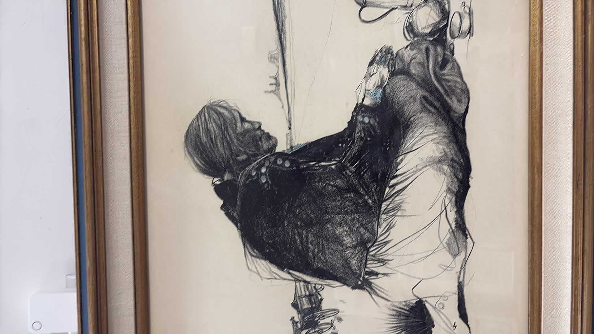 Photo 1 of FRAMED CHARCOAL NATIVE AMERICAN  SIGNED GINO ACEVEDO ARTWORK 29”X24”H