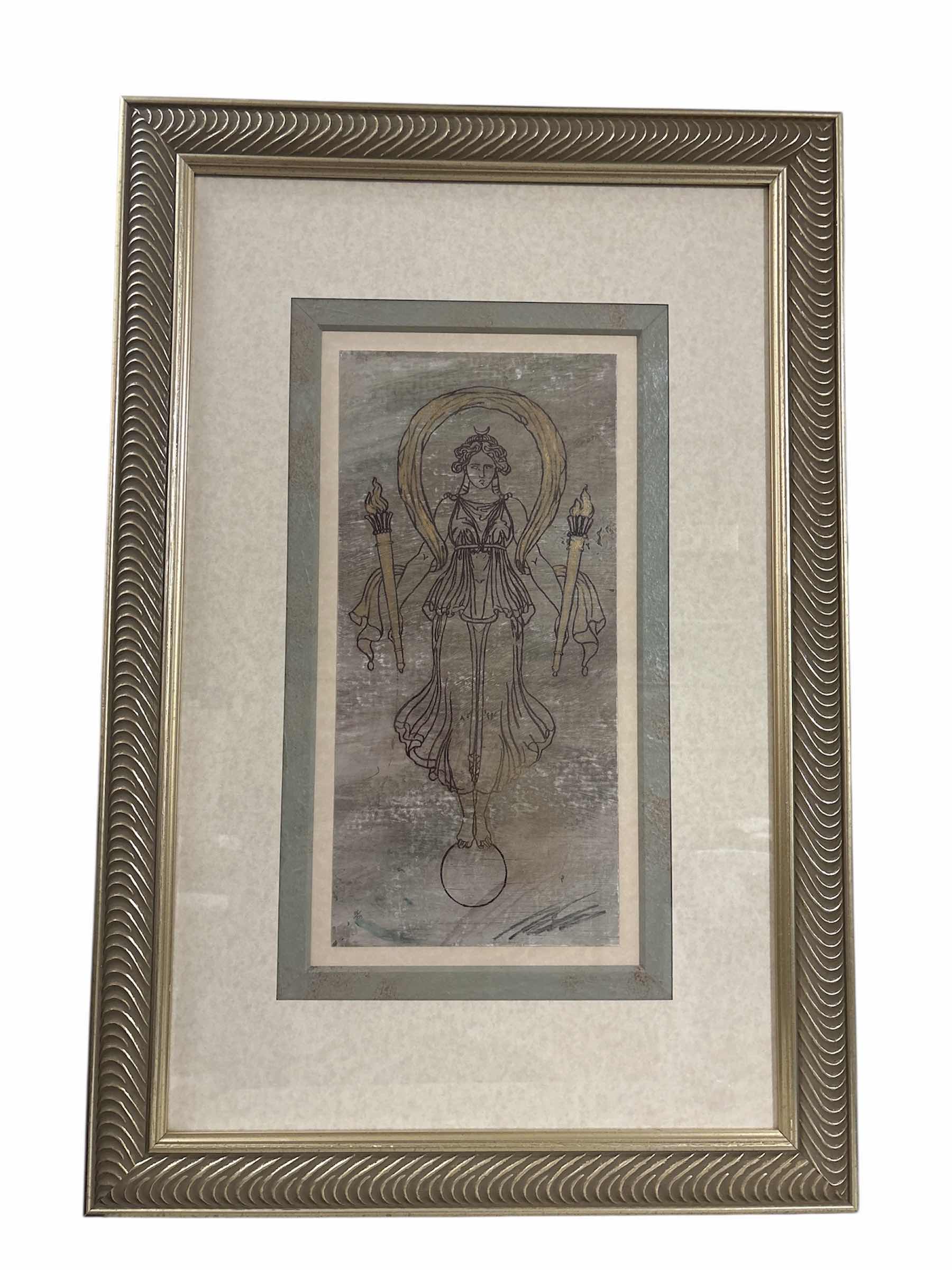 Photo 1 of FRAMED GREEK GODDESS HECATE PRINT ARTWORK 25”X37”H