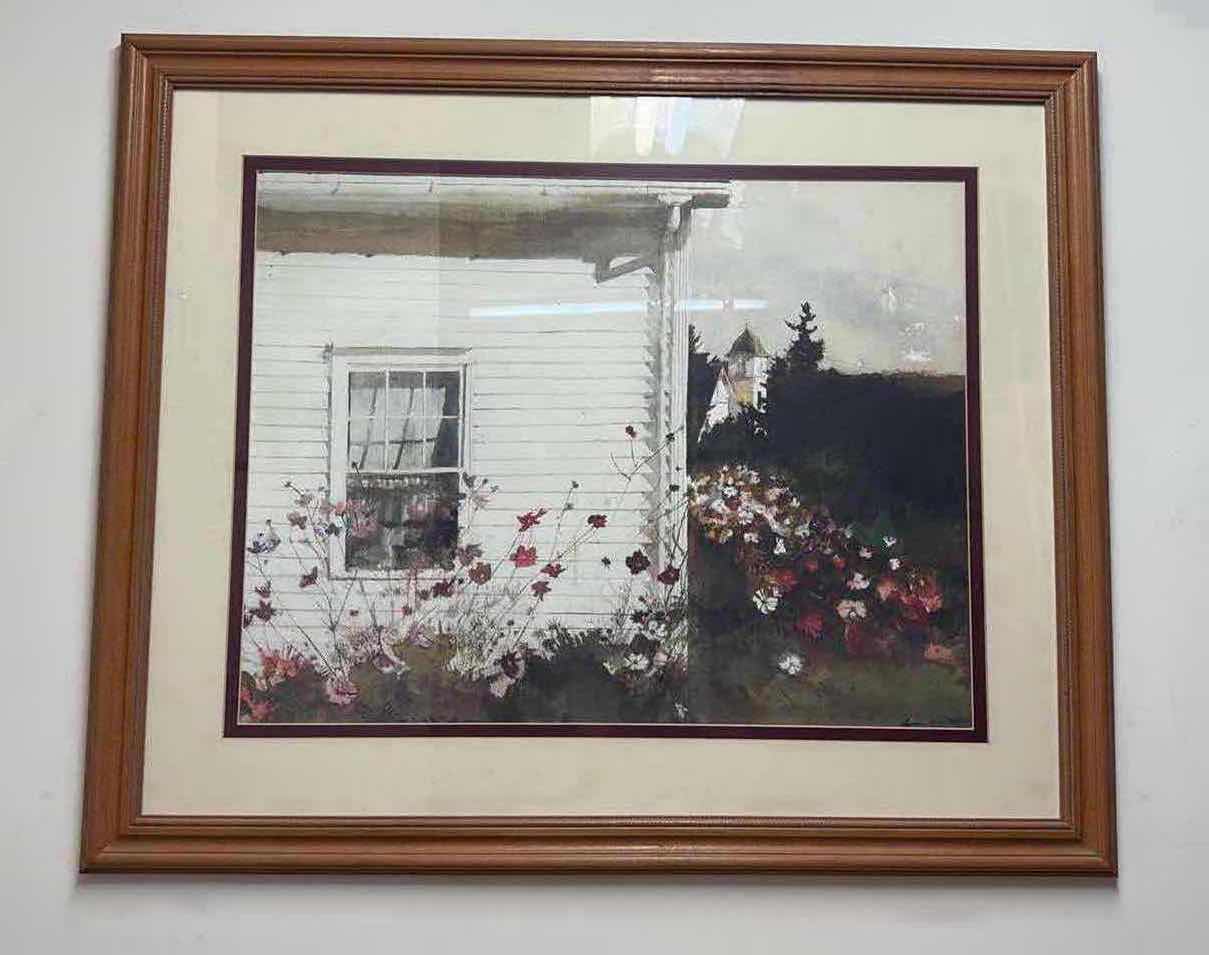 Photo 1 of FRAMED FLORAL HOUSE ARTWORK 28”X33”H