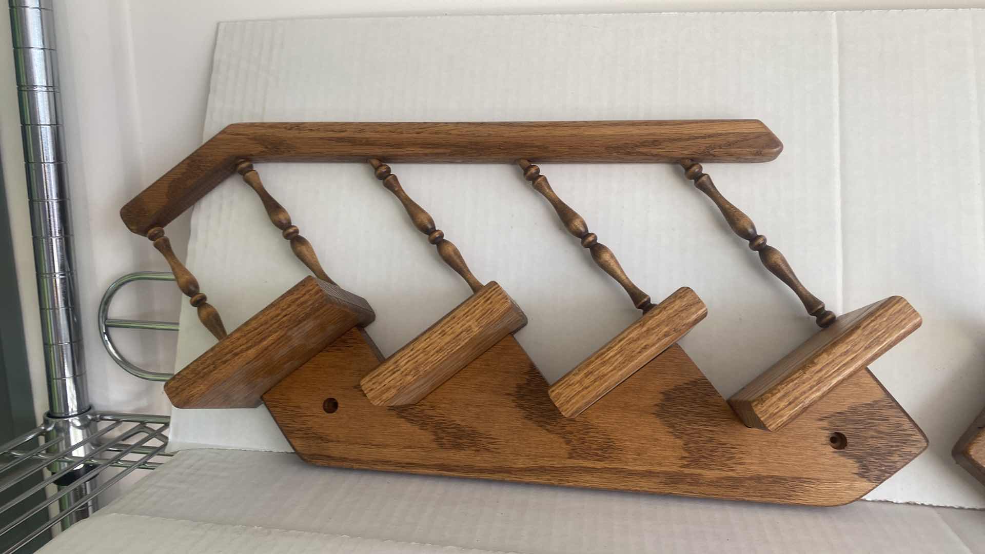 Photo 1 of 3 OAK WALL DECOR MINIATURE STAIRCASE & LANDING 1 STAIRCASE MEASURES 19” x 9”