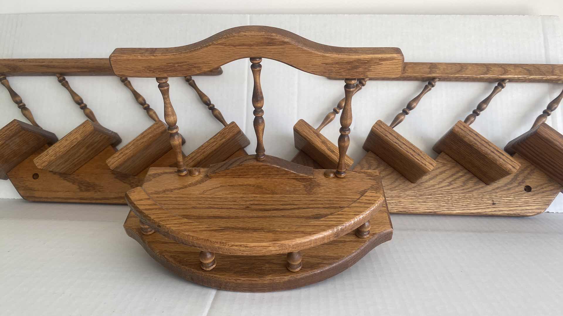 Photo 1 of 3 OAK WALL DECOR MINIATURE STAIRCASE & LANDING 1 STAIRCASE MEASURES 19” x 9”