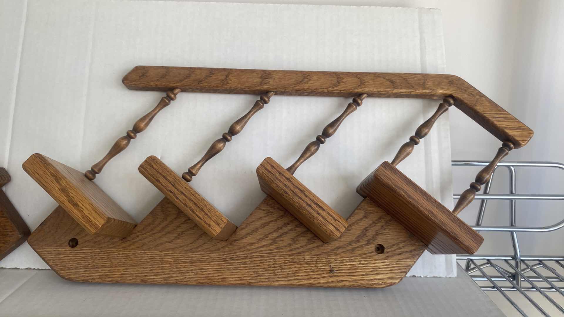 Photo 1 of 3 OAK WALL DECOR MINIATURE STAIRCASE & LANDING 1 STAIRCASE MEASURES 19” x 9”