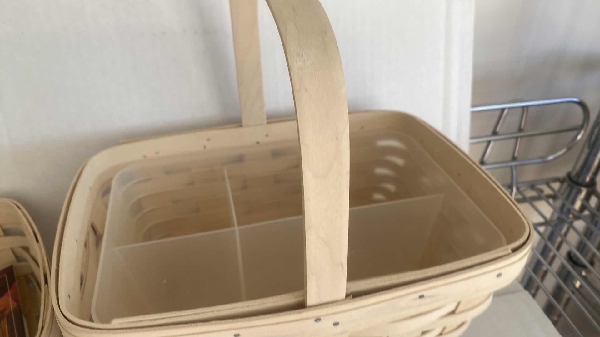 Photo 1 of 3 LONGABERGER  BASKETS WITH 2 LIDS LARGEST 14“ x 4“ H4”