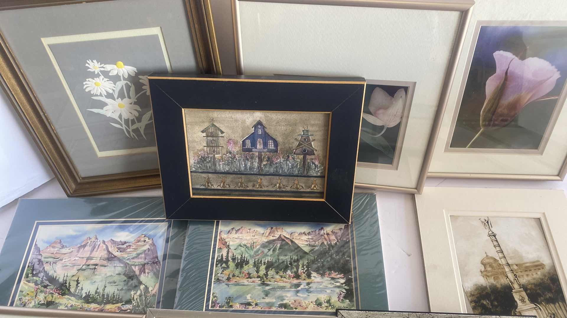 Photo 1 of 7 FRAMED FLORAL ARTWORK 8” x 10“ & 3 PRINTS NEED FRAMES