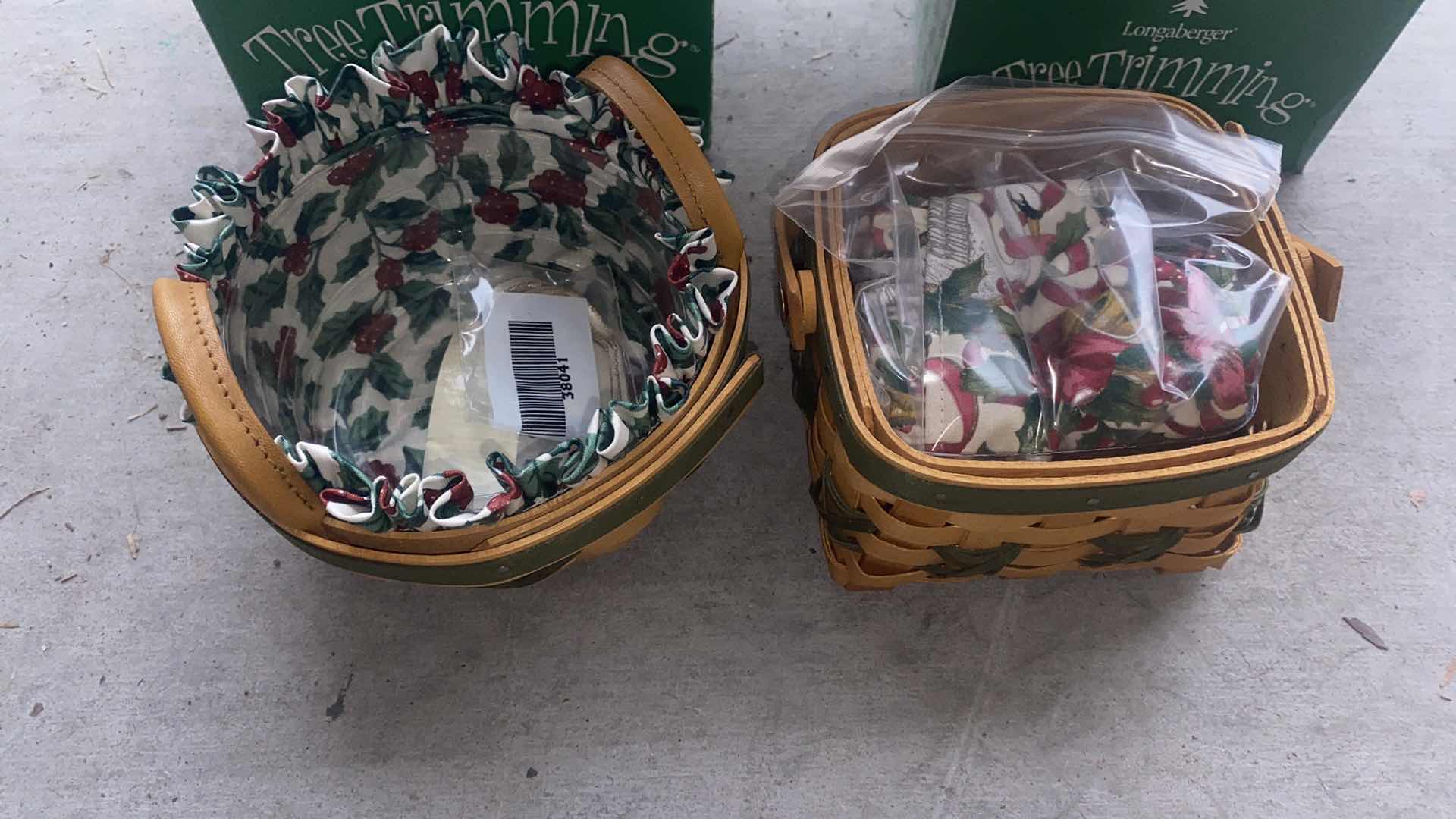 Photo 1 of 2 SMALL LONGABERGER BASJETS AND 1 UNBRANDED BASKET WITH HANDLE