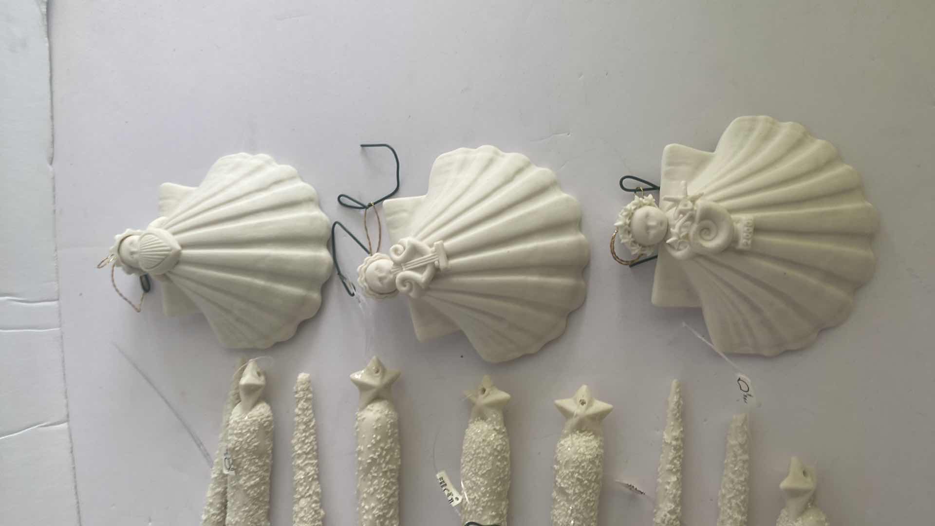 Photo 1 of 9 DEPT 56 ICE CYCLES & 6 MARGARET FURLONG BISQIE CHRISTMAS ORNAMENTS