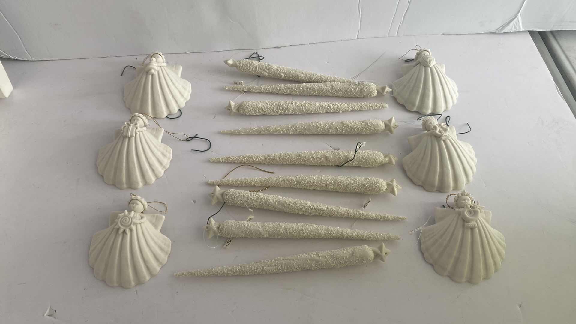 Photo 1 of 9 DEPT 56 ICE CYCLES & 6 MARGARET FURLONG BISQIE CHRISTMAS ORNAMENTS