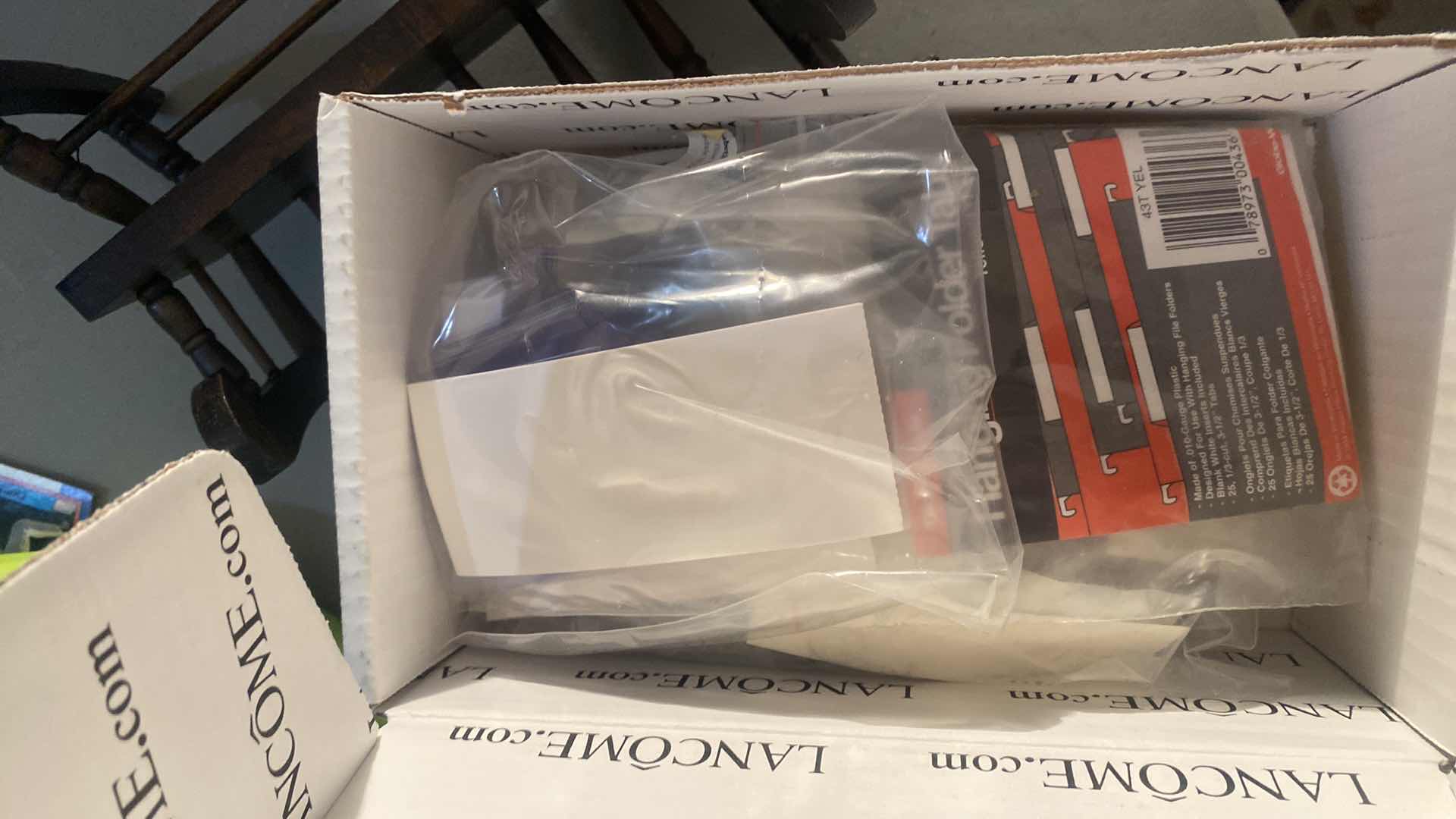 Photo 1 of 6 DRAWER PLASTIC STORAGE WITH OFFICE SUPPLIES ON SMALL CARPET DOLLIE