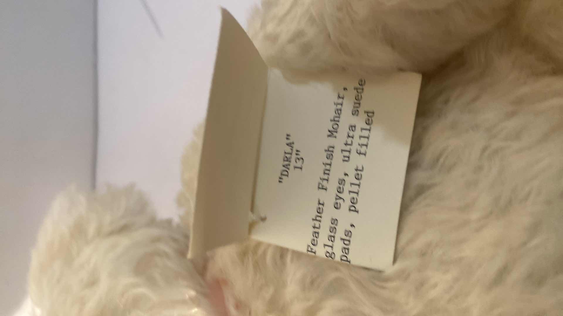 Photo 1 of CAROLYN LAMOTHE COLLECTION MOHAIR TEDDY BEAR “DARLA” H13”