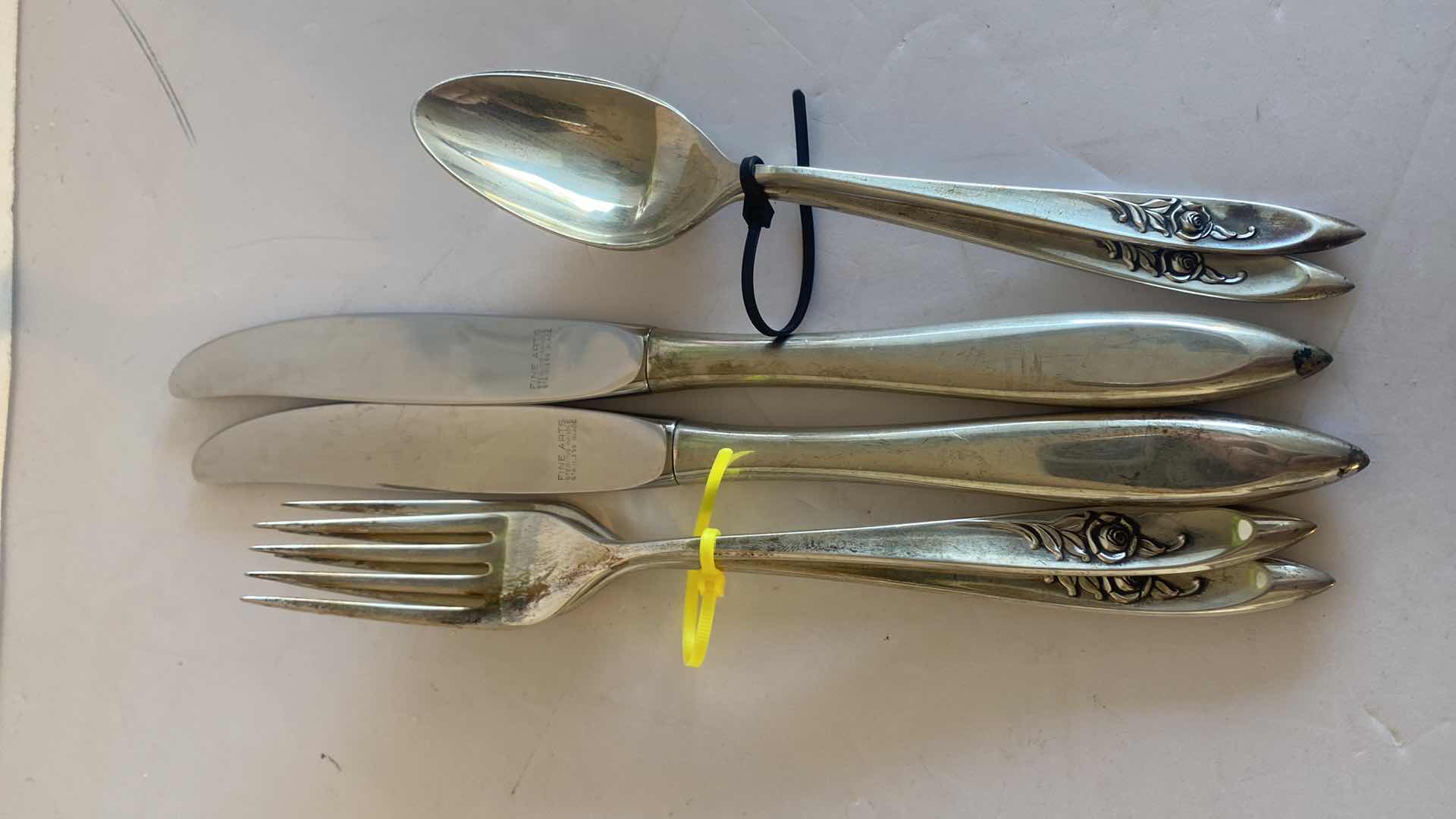 Photo 4 of 6 PIECES FINE ARTS STERLING SILVERWARE, FB ROGERS FRUIT SERVERS SILVER PLATED