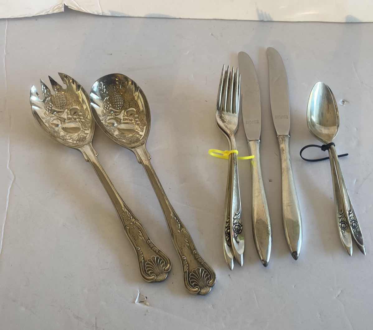 Photo 1 of 6 PIECES FINE ARTS STERLING SILVERWARE, FB ROGERS FRUIT SERVERS SILVER PLATED