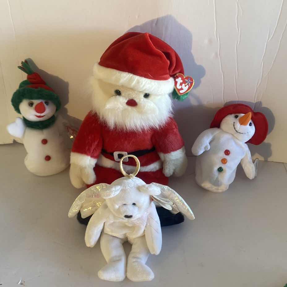 Photo 1 of 1 BEANIE BUDDY & 3 BEANIE BABIES HOLIDAY COLLECTABLES