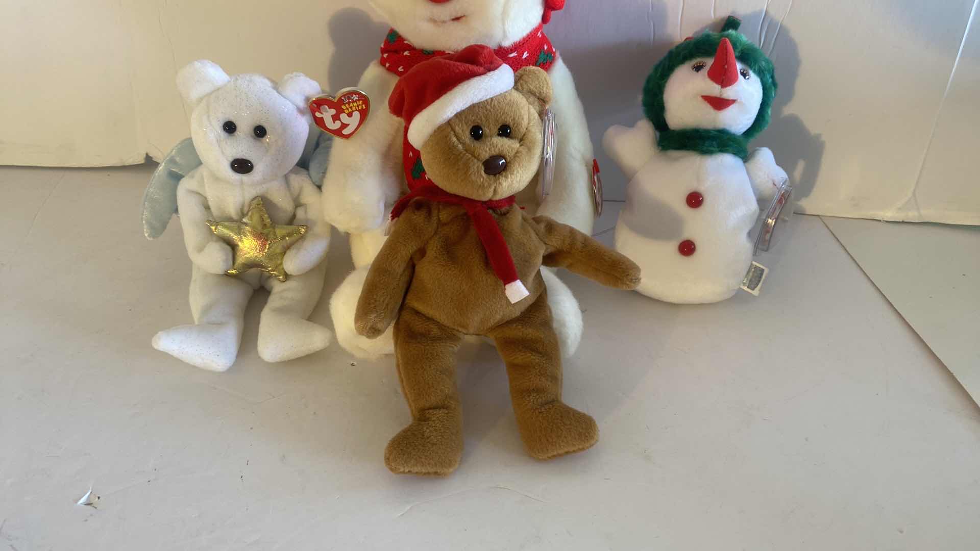 Photo 1 of 1 BEANIE BUDDY & 3 BEANIE BABIES HOLIDAY COLLECTABLES