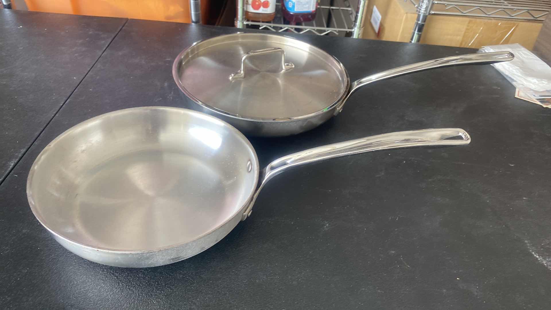 Photo 1 of 2 VIKING SKILLETS - 1 HAS LID LARGEST 11 1/2”