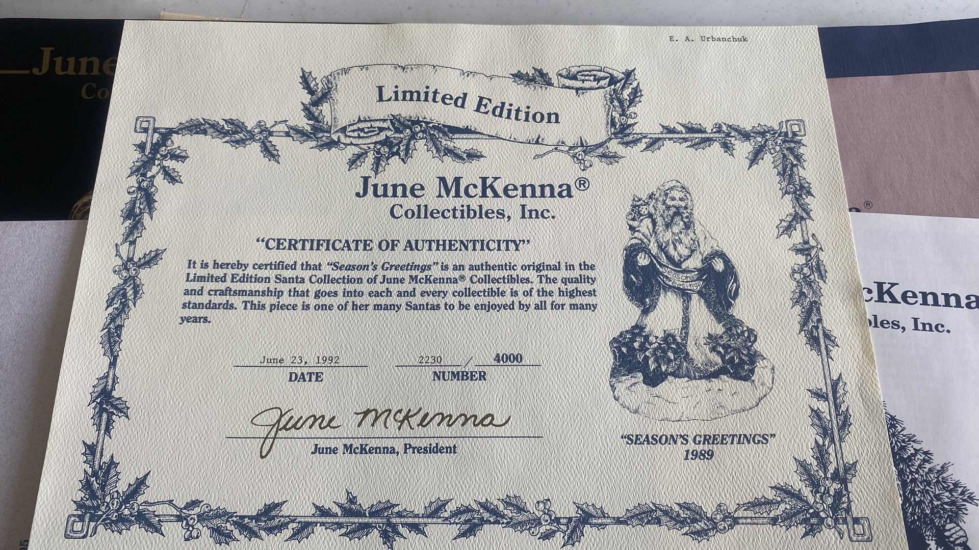 Photo 1 of 4 JUNE McKENNA COLLECTIBLE FIGURINES SIGNED H9” 4 PIECES