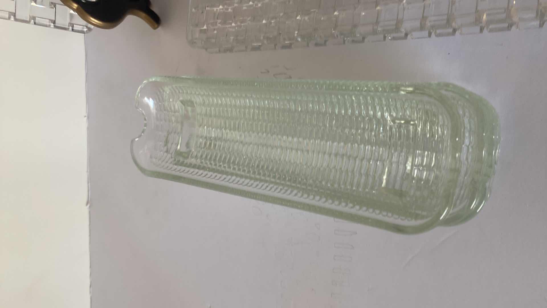 Photo 1 of 4 SQUARE GLASS  DINNER PLATES, 6 ROUND SALAD PLATES & 4 CORN ON COB PLATES