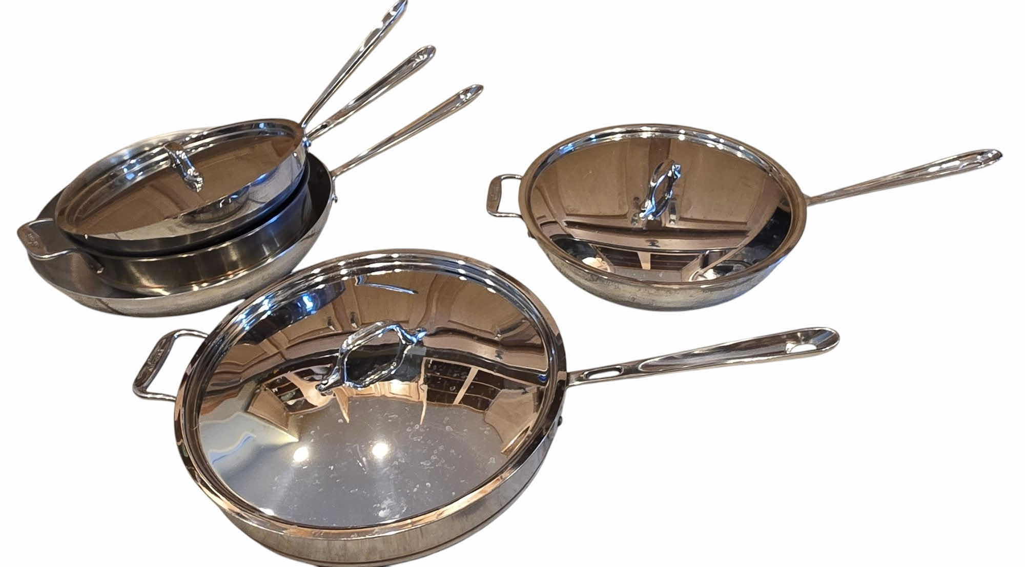 Photo 1 of 5 ALL CLAD SKILLETS WITH 3 LIDS