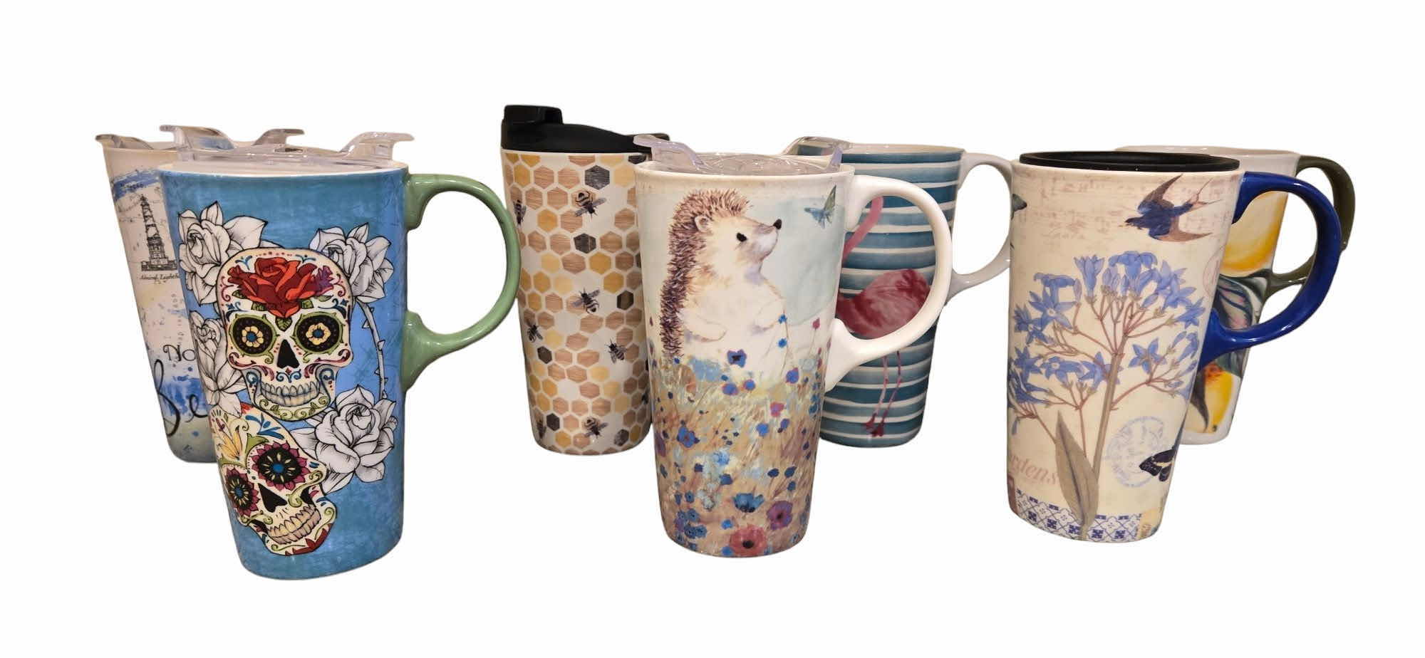 Photo 1 of 7  TRAVEL CERAMIC CUPS - ONLY 5 HAVE LIDS