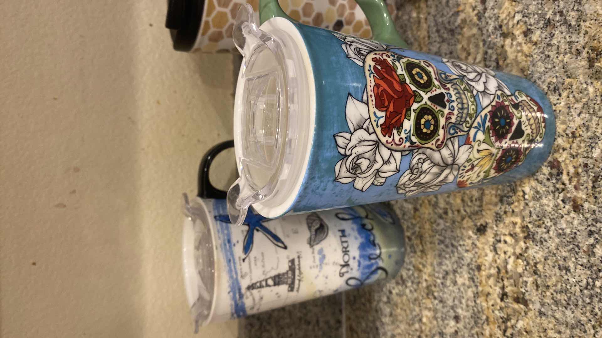 Photo 1 of 7  TRAVEL CERAMIC CUPS - ONLY 5 HAVE LIDS