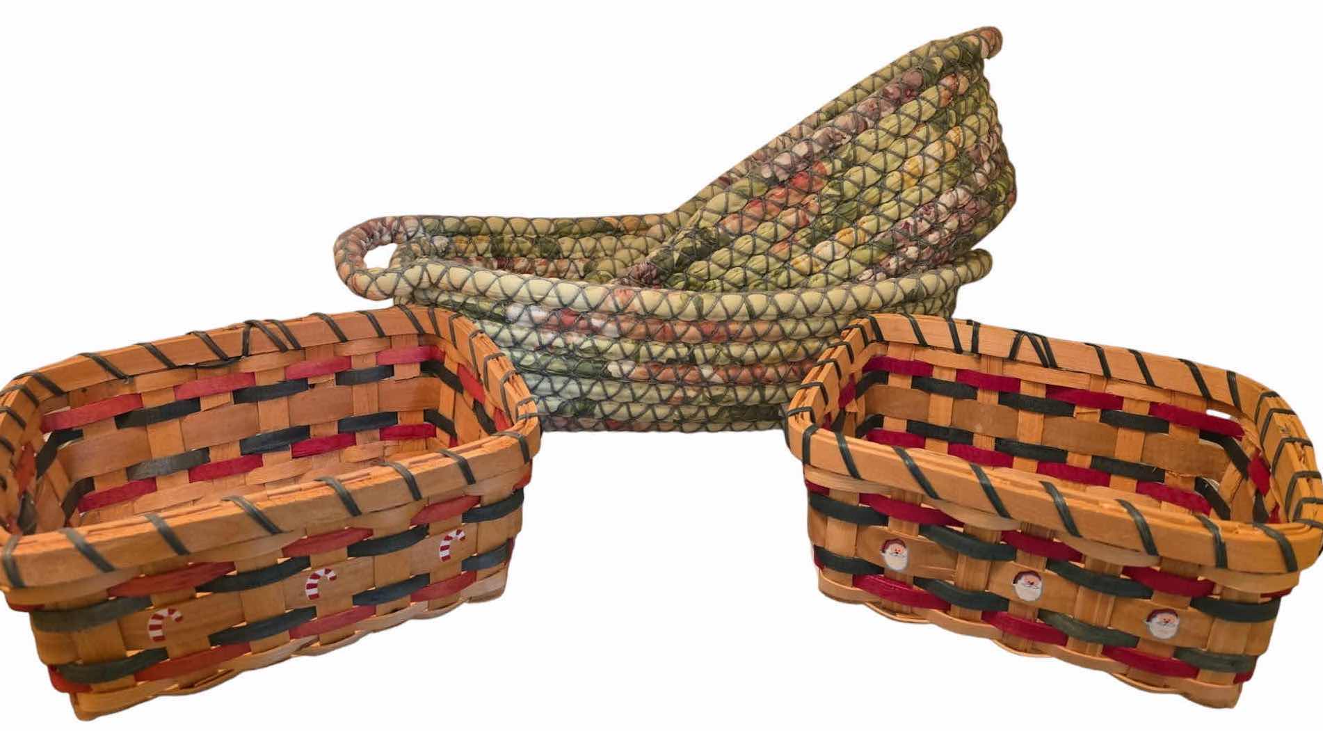 Photo 1 of 2 LONGABERGER SMALL HOLIDAY BASKETS & 2 BRAIDED BASKETS