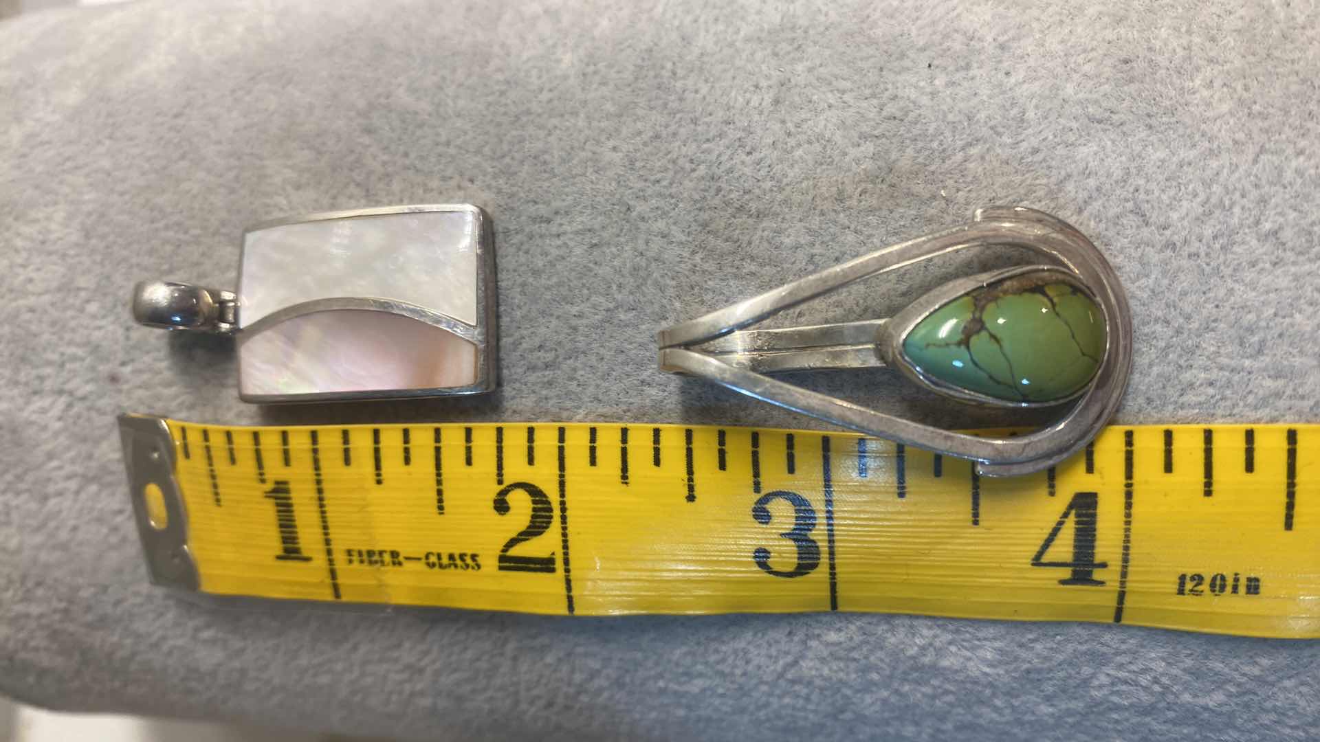 Photo 1 of 2 - STONE PENDANTS 925 STERLING SILVER SETTING - FINE JEWELRY