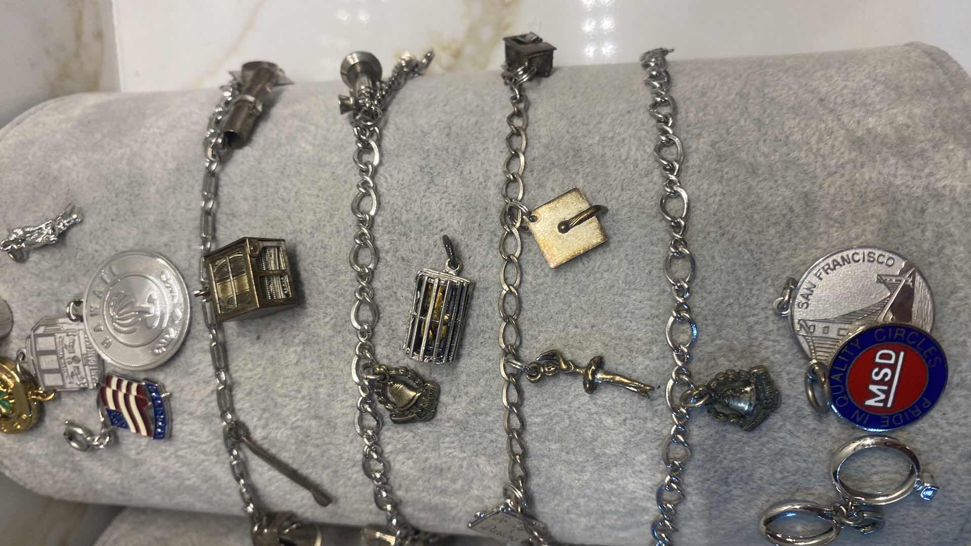 Photo 1 of 4 CHARM BRACELETS & LOOSE CHARMS - COSTUME JEWELRY 