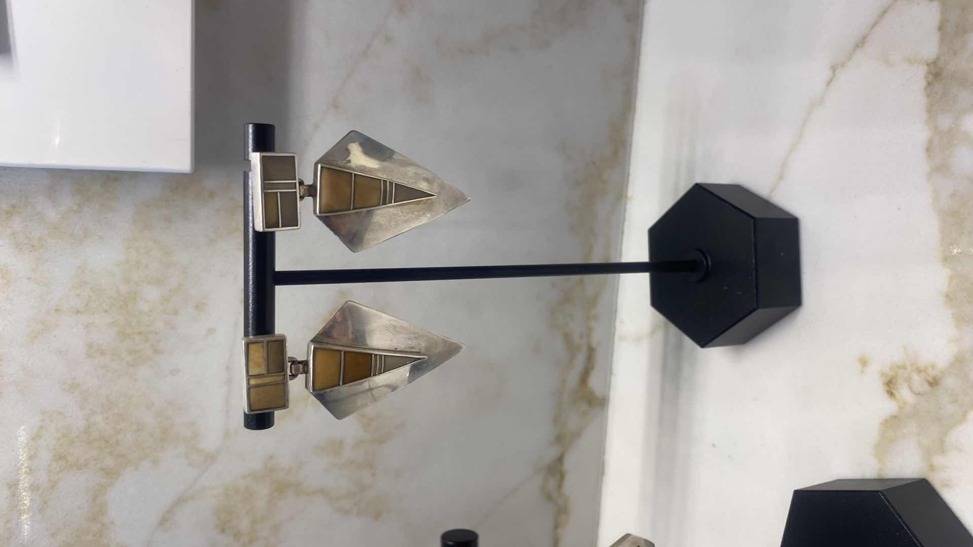 Photo 4 of 3 - EARRINGS POSSIBLY UNMARKED SILVER - COSTUME JEWELRY