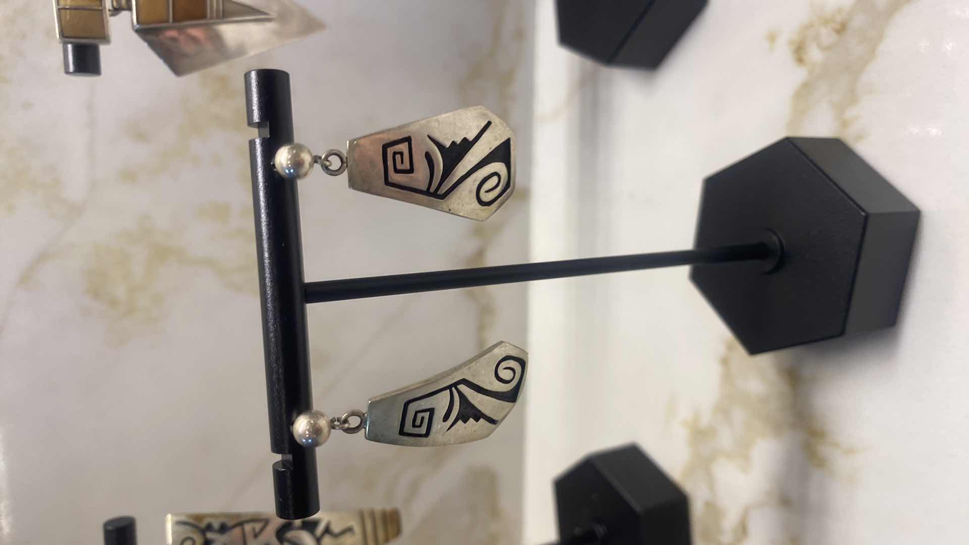 Photo 3 of 3 - EARRINGS POSSIBLY UNMARKED SILVER - COSTUME JEWELRY