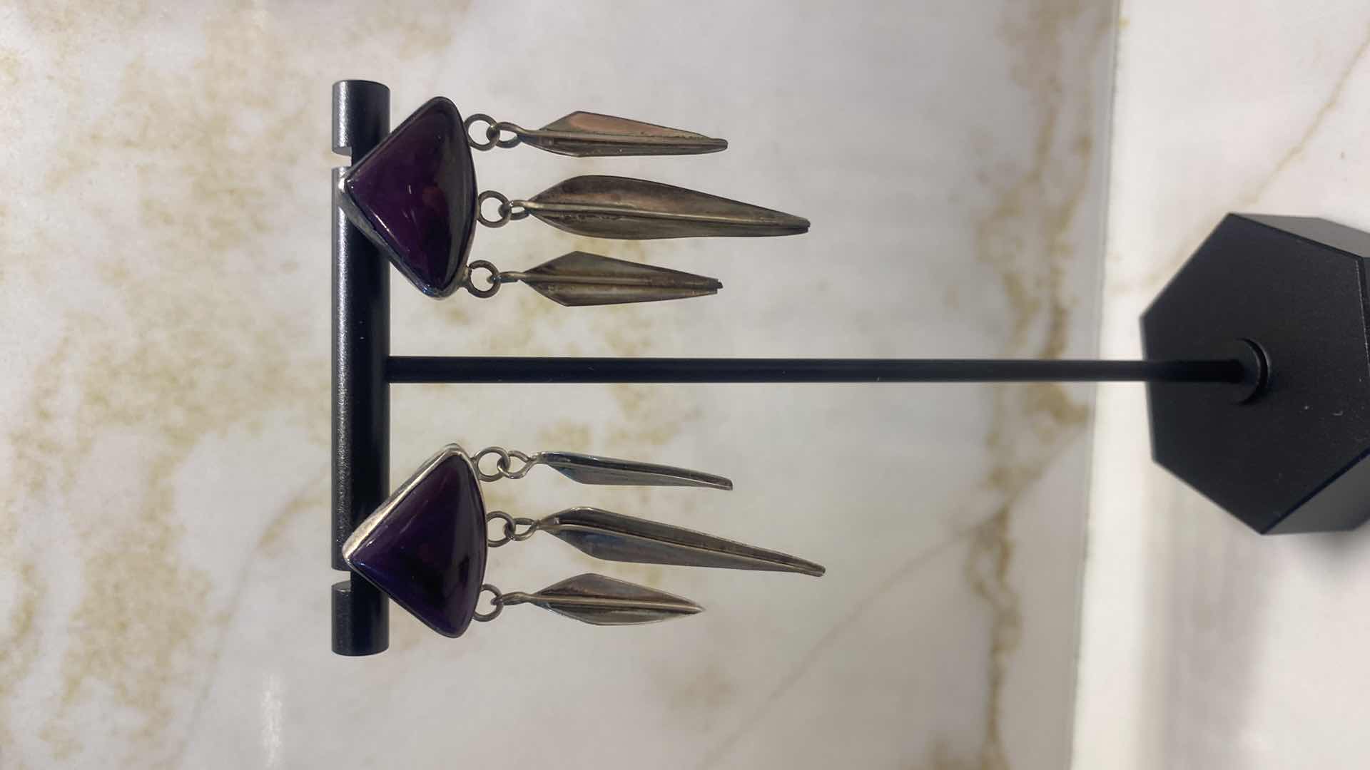 Photo 4 of 3 - EARRINGS POSSIBLY UNMARKED SILVER - COSTUME JEWELRY