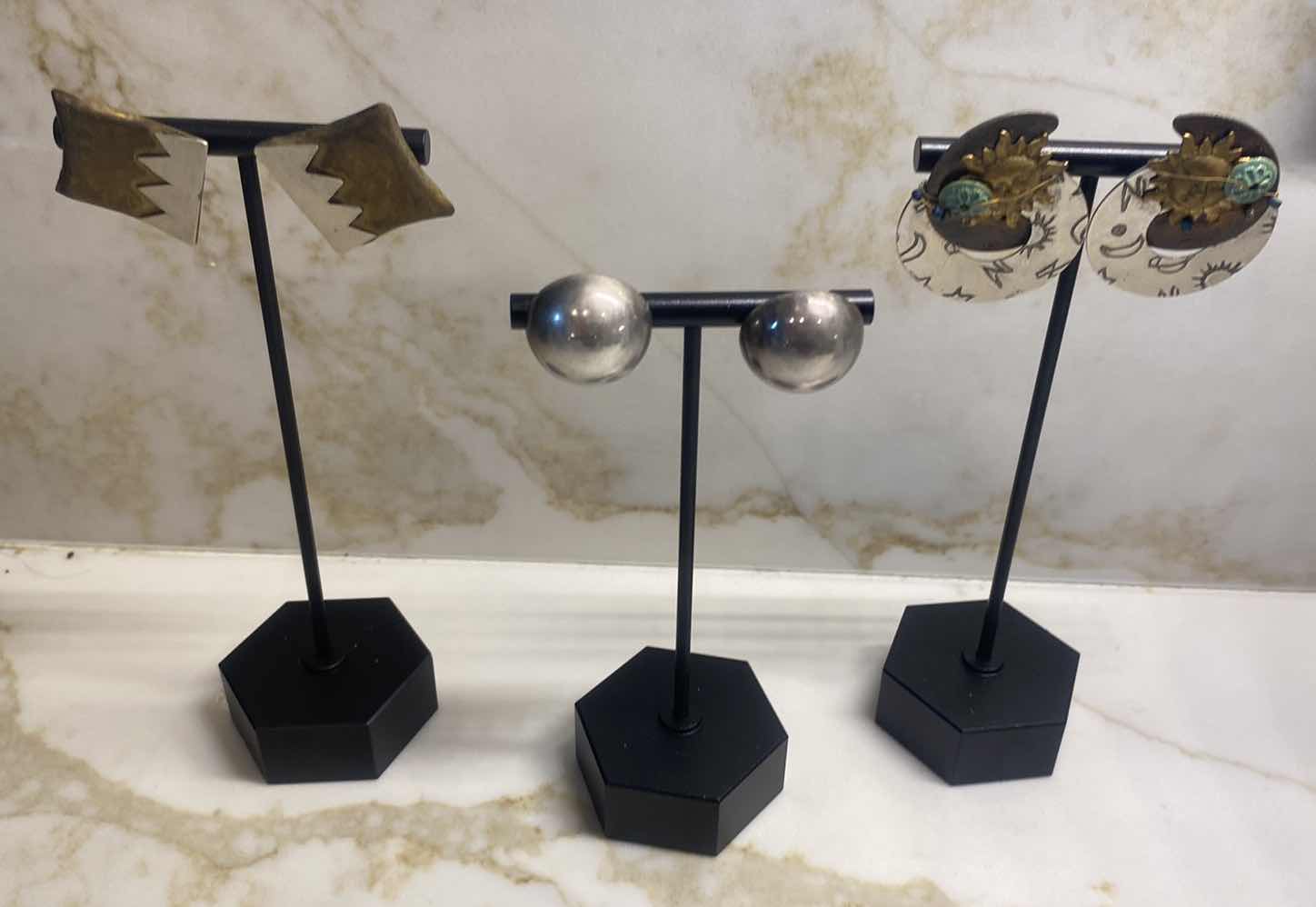 Photo 1 of 3 - EARRINGS POSSIBLY UNMARKED SILVER - COSTUME JEWELRY