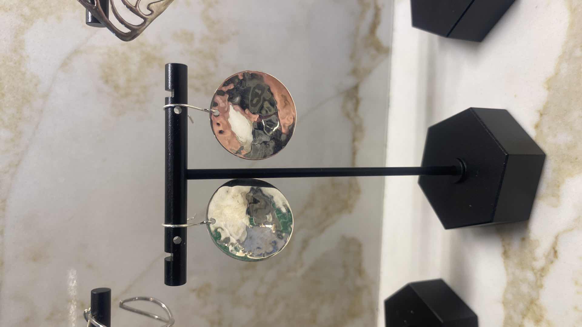 Photo 3 of 3 -  EARRINGS POSSIBLY UNMARKED SILVER - COSTUME JEWELRY