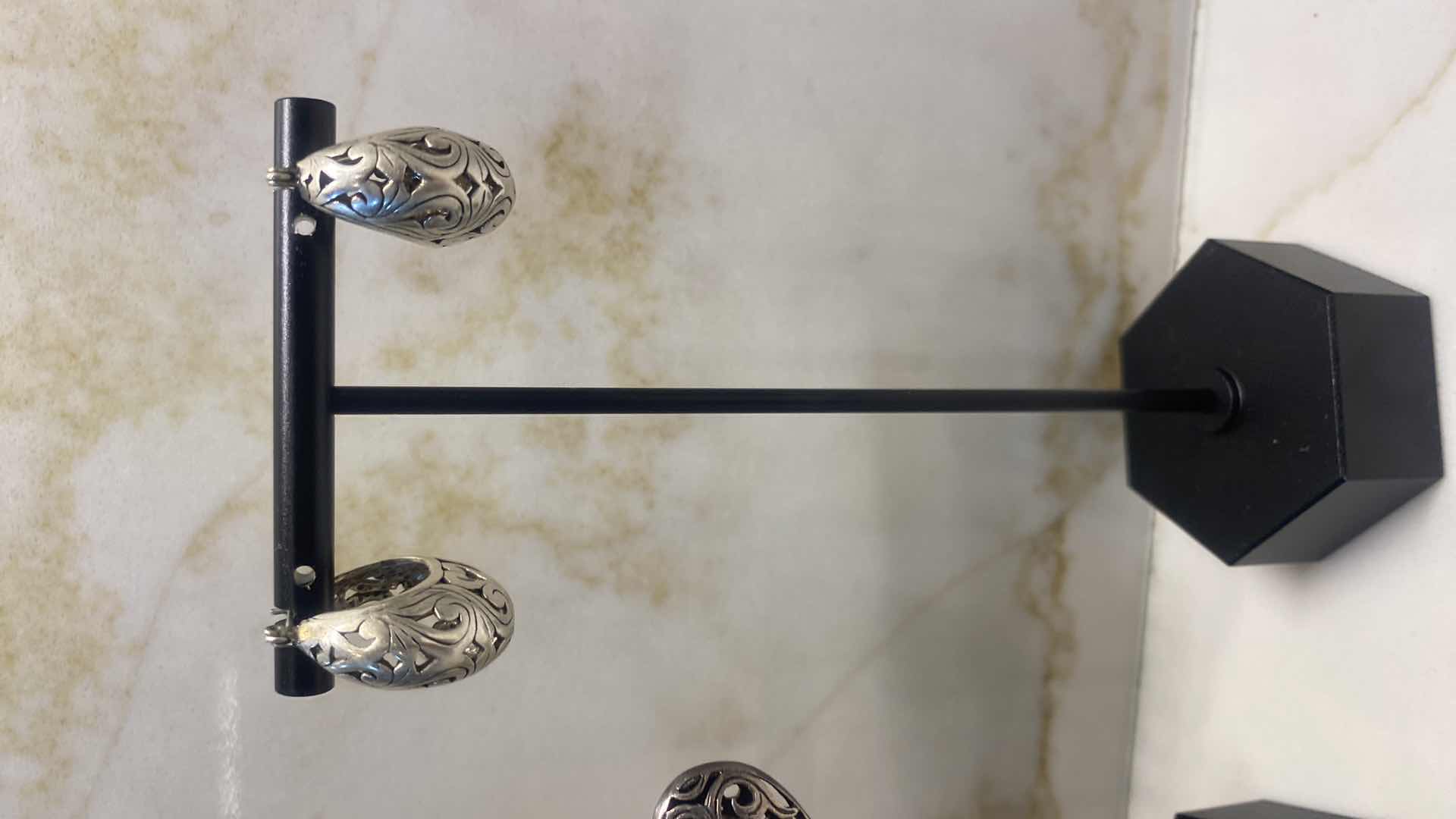 Photo 4 of 3 -  EARRINGS POSSIBLY UNMARKED SILVER - COSTUME JEWELRY