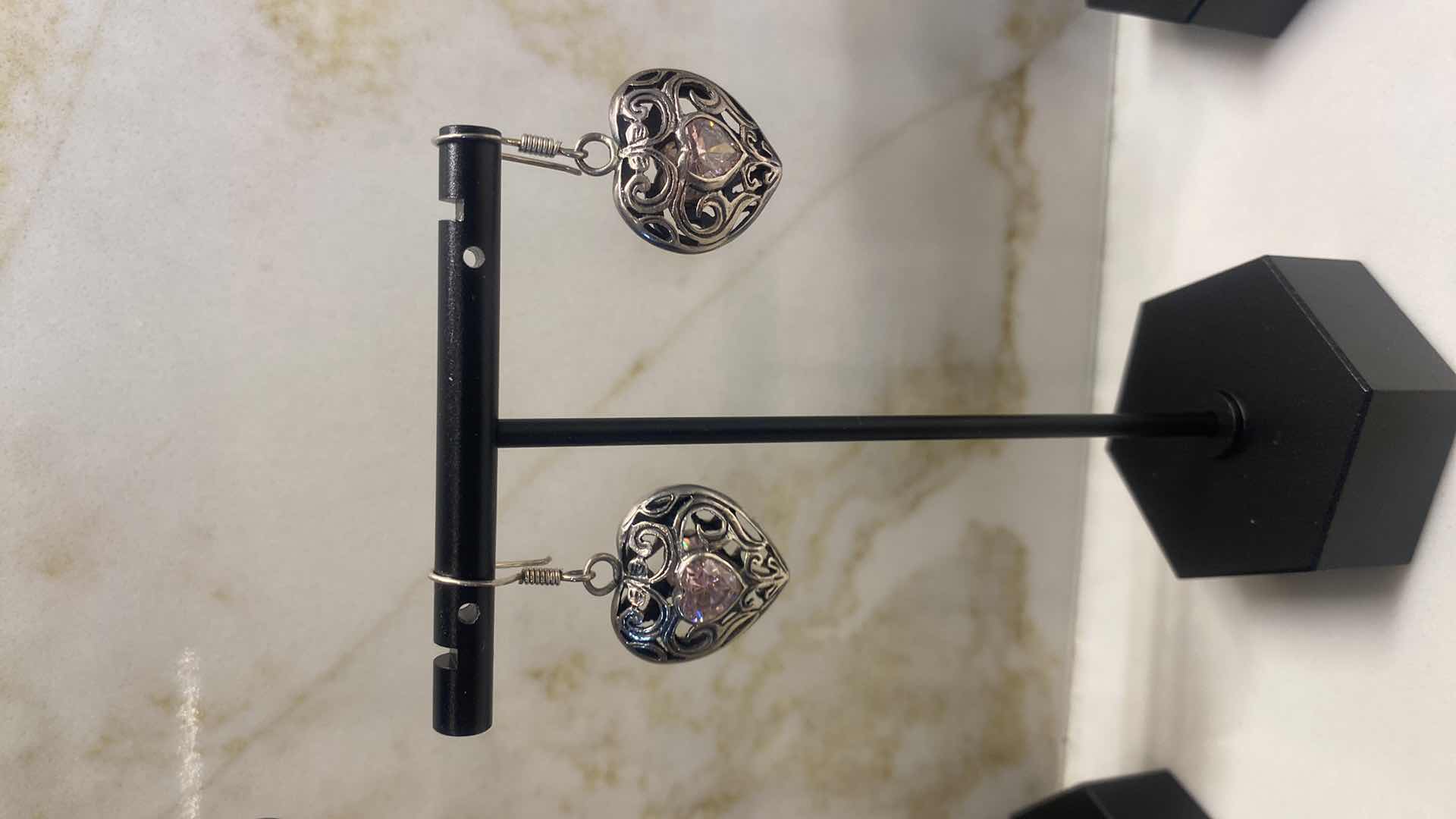 Photo 3 of 3 -  EARRINGS POSSIBLY UNMARKED SILVER - COSTUME JEWELRY