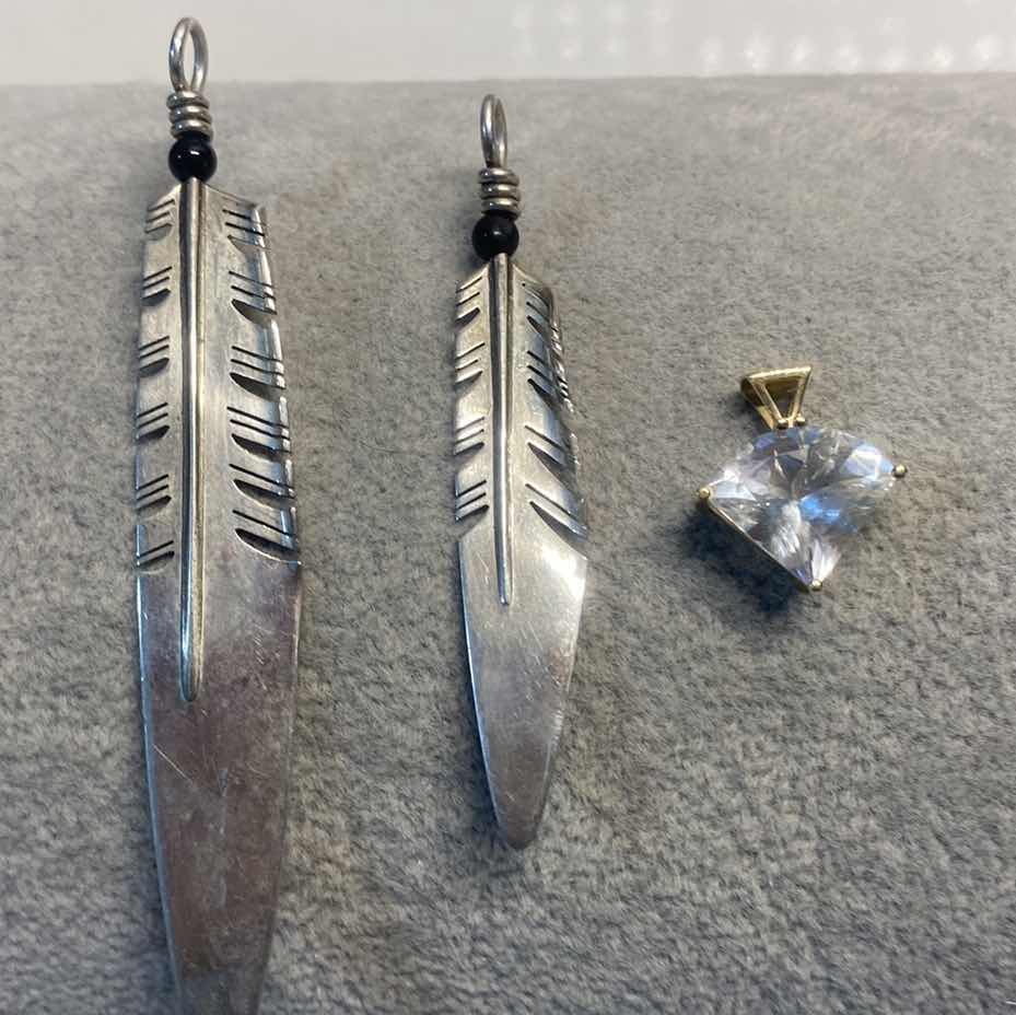 Photo 1 of 3 - PENDANTS SIGNED STERLING SILVER FINE JEWELRY & 1 CZ COSTUME JEWELRY
