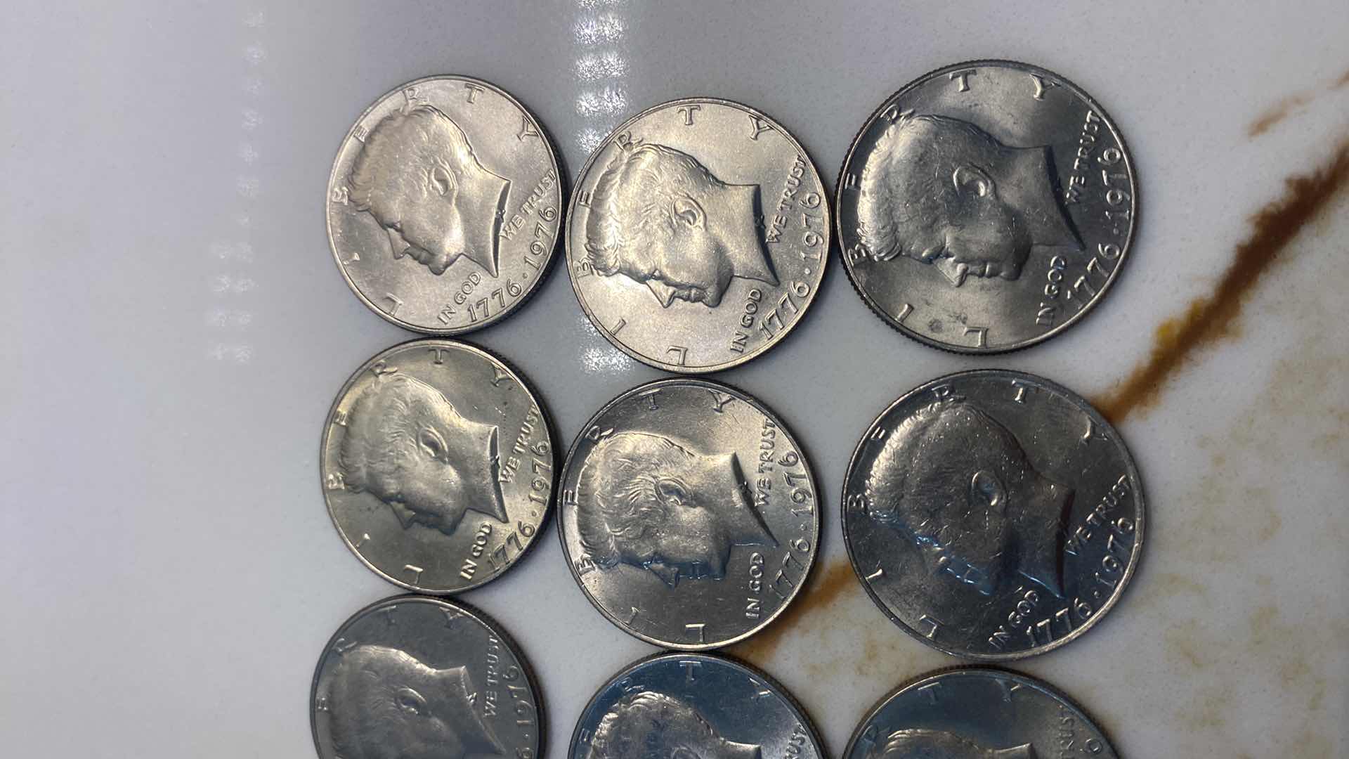 Photo 1 of 12 - 1976 BICENTENNIAL KENNEDY HALF DOLLARS - 75% COPPER 25% NICKEL