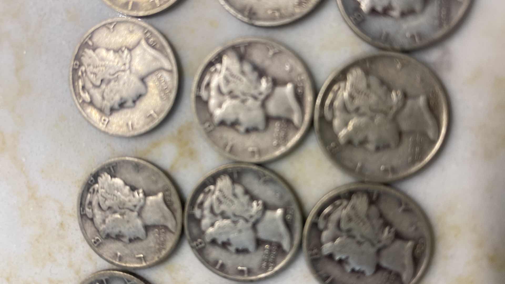 Photo 1 of 15 - MERCURY DIMES 90% SILVER 10% COPPER