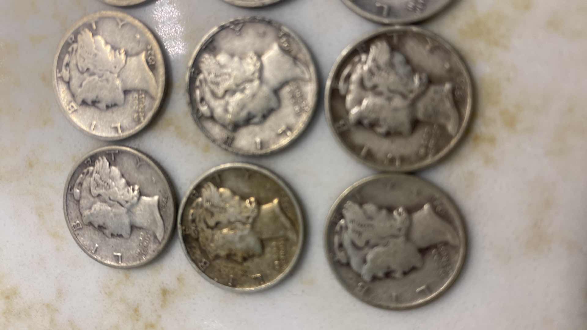 Photo 1 of 15 - MERCURY DIMES 90% SILVER 10% COPPER