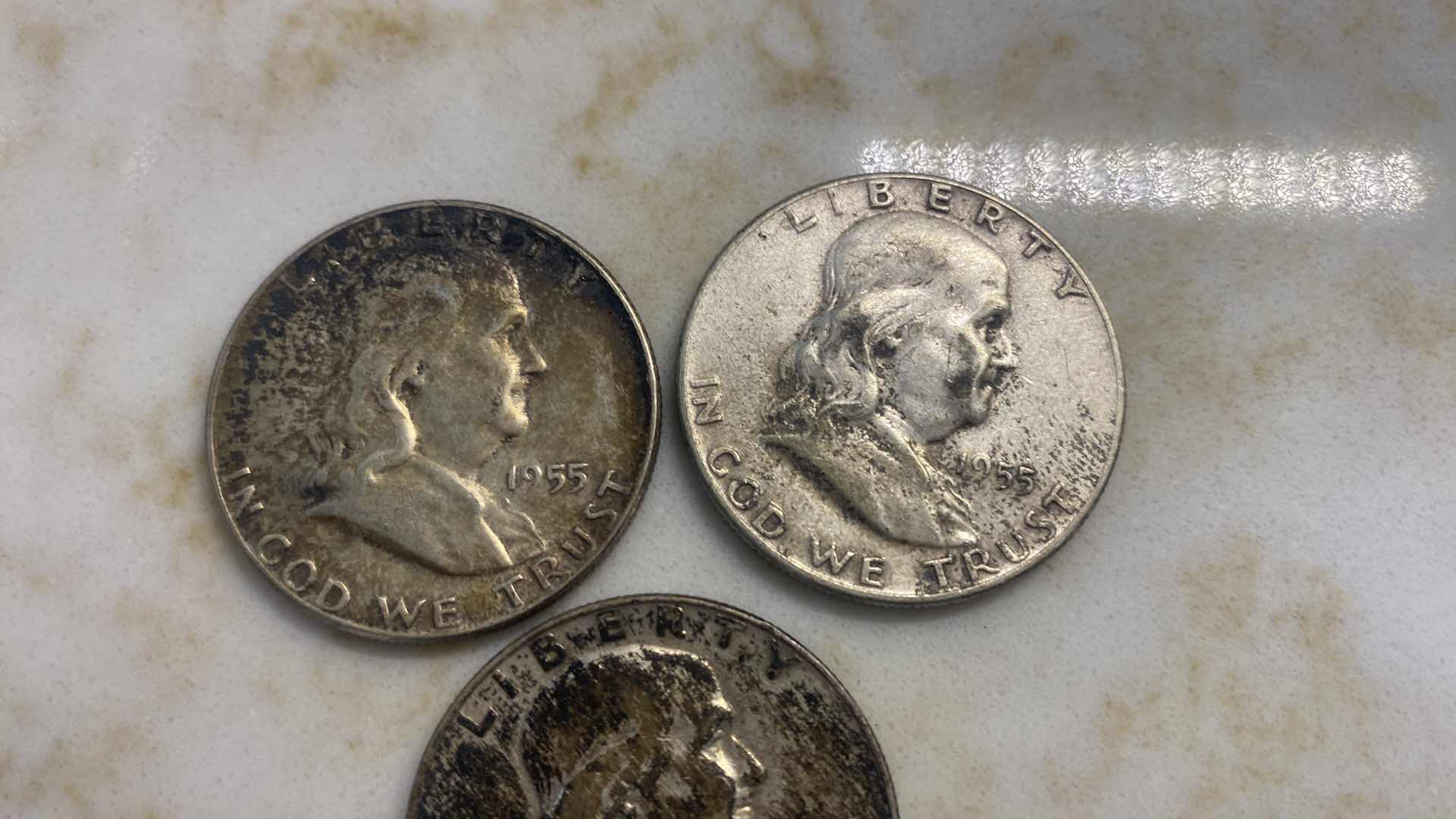 Photo 1 of 5 - FRANKLIN HALF DOLLARS 90% SILVER, 10% COPPER