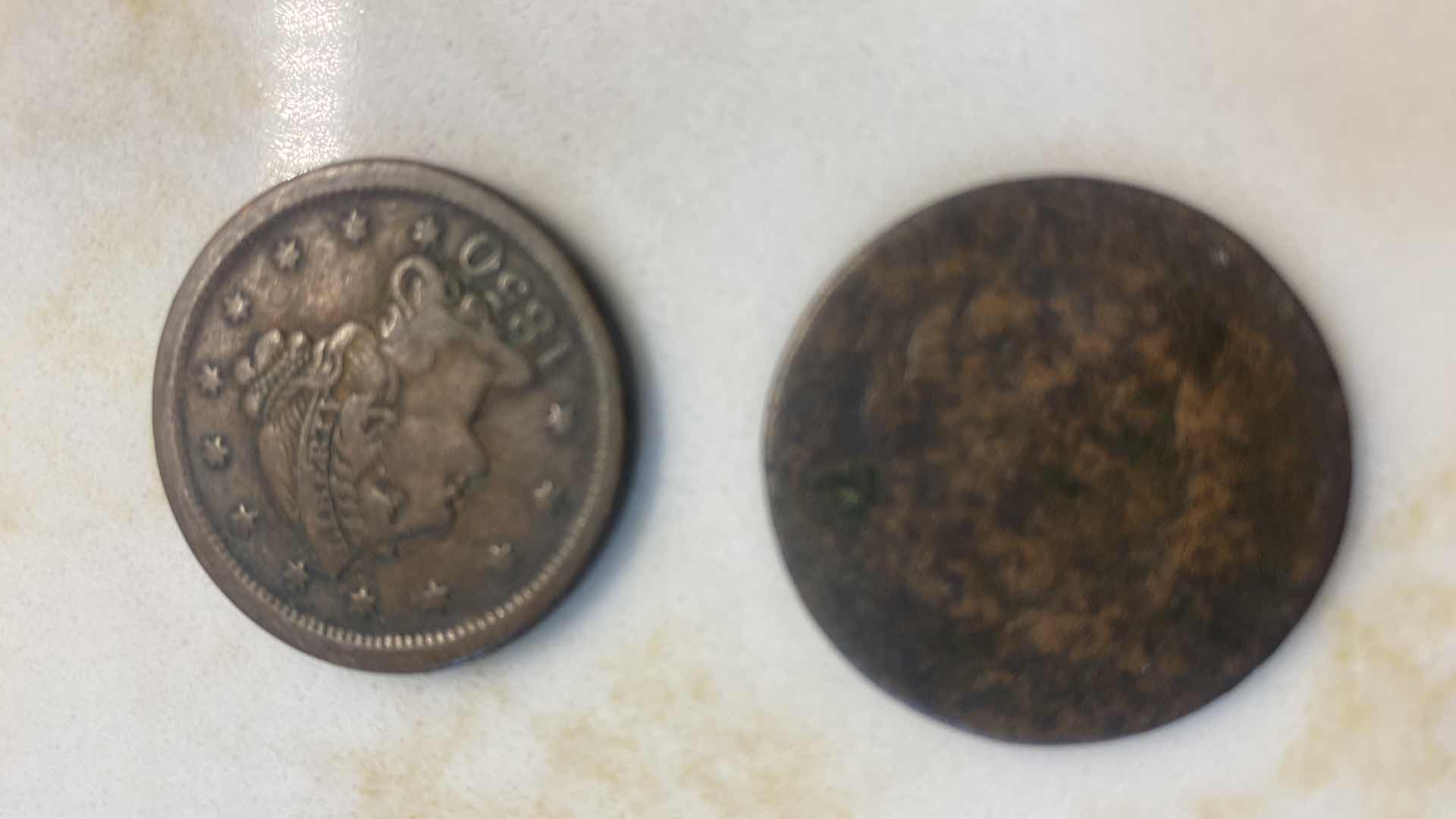 Photo 1 of 6 - LARGE CENT COPPER COINS FROM 1822 - 1850