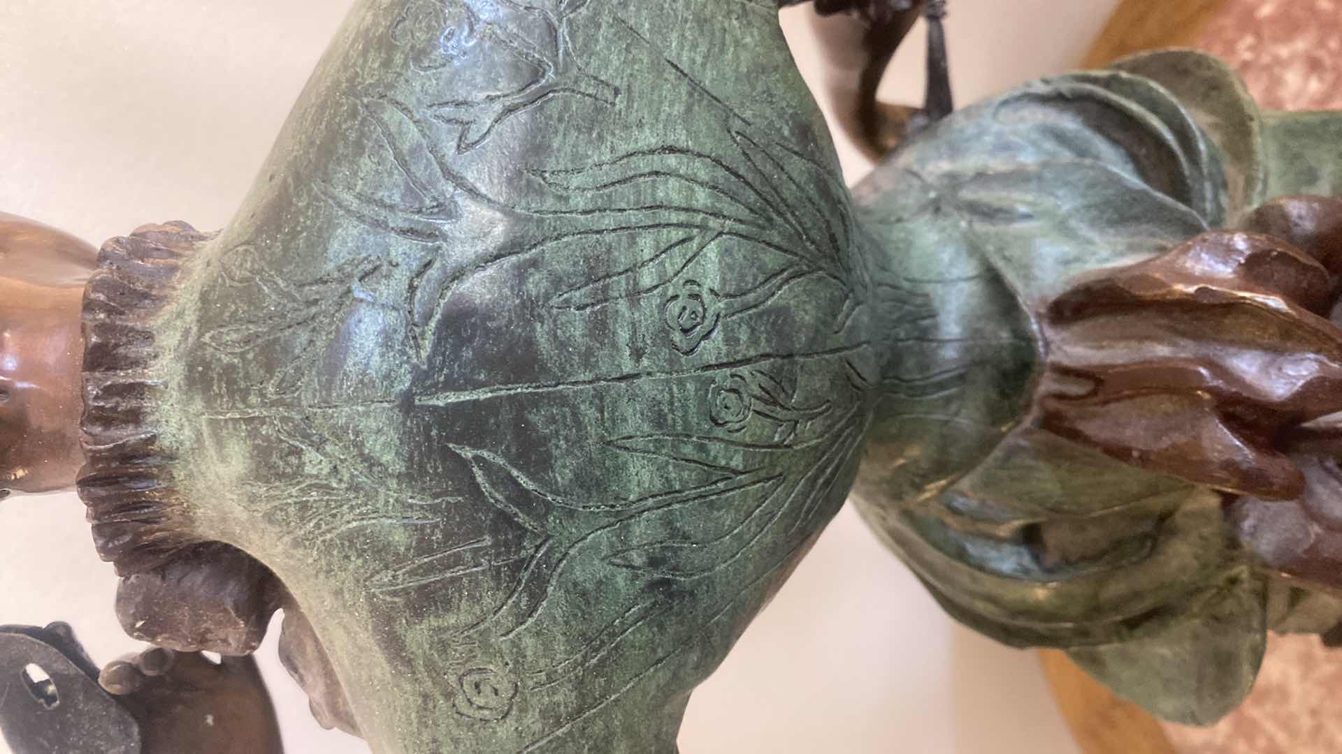 Photo 4 of ANTIQUE BRONZE STATUE “WOMAN WITH MASK” BY PAUL DUBOIS (1829-1905) FRENCH SCULPTOR &amp; PAINTER 11” x 31”