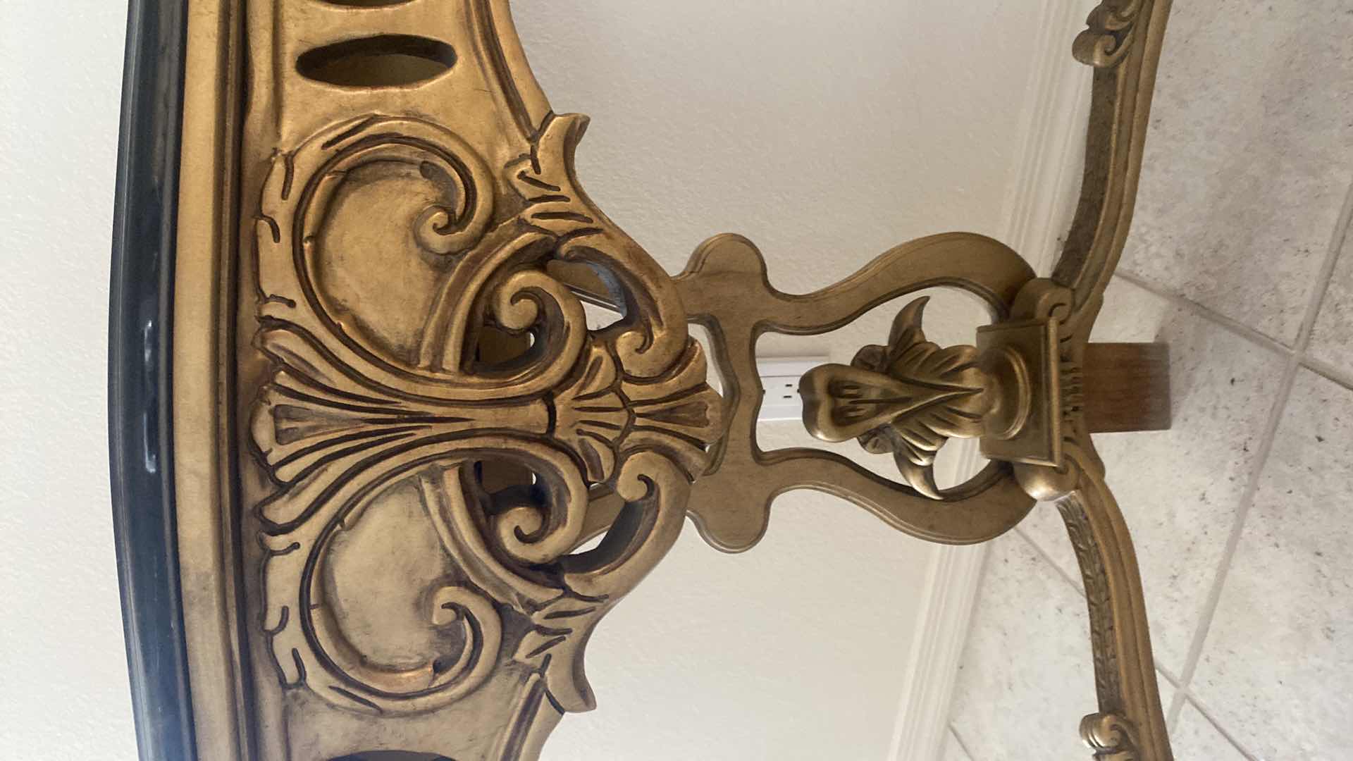 Photo 1 of PULASKI WOOD CARVED LEG CONSOLE TABLE WITH MARBLE TOP 38“ x 13“ H 29”