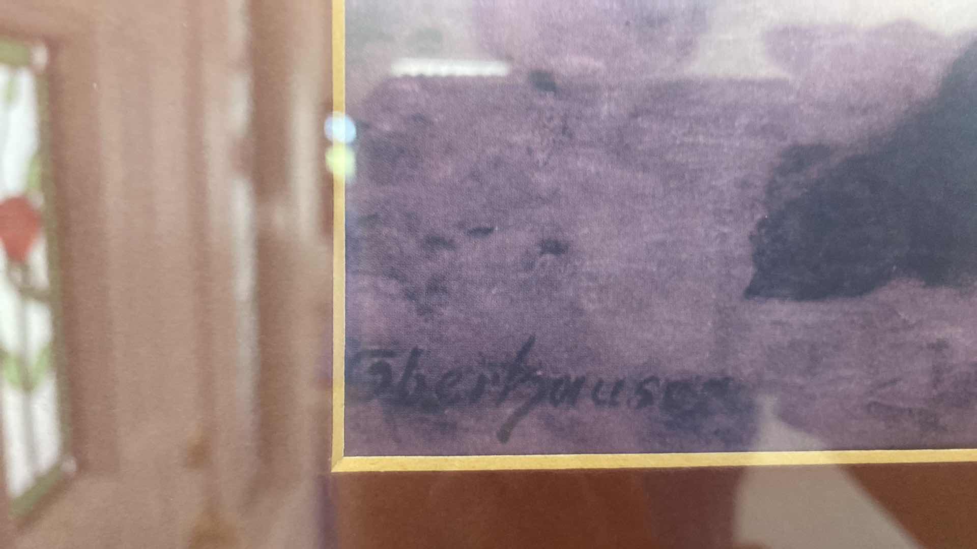 Photo 3 of ORNATE GOLD RESIN FRAMED “NYMPHS AND SATYR”  PRINT SIGNED ARTWORK 39 1/2” x 27 1/2”