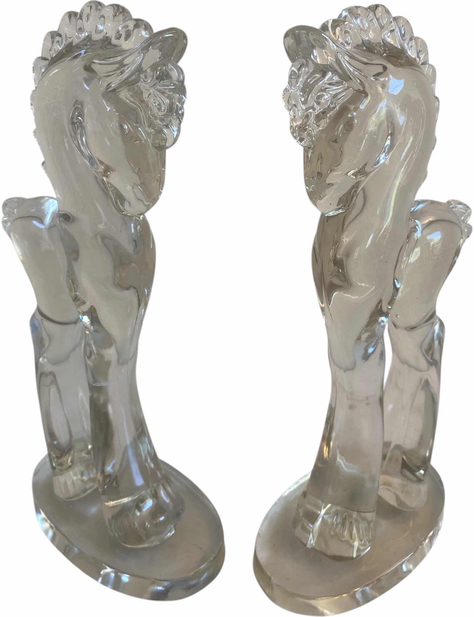 Photo 1 of PAIR OF ACRYLIC HORSE FIGURINES 5 1/2” x 12”