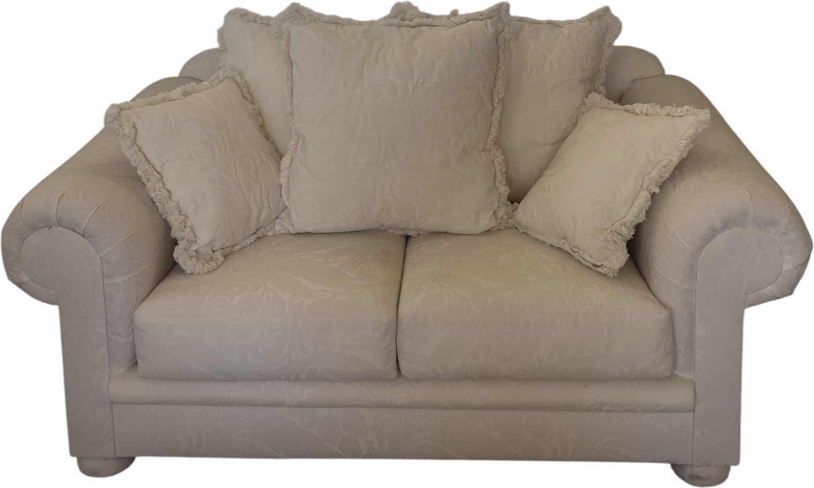 Photo 1 of ANDINAS SOFA DESIGNS FABRIC ROLLED ARM WHITE 70” LOVE SEAT