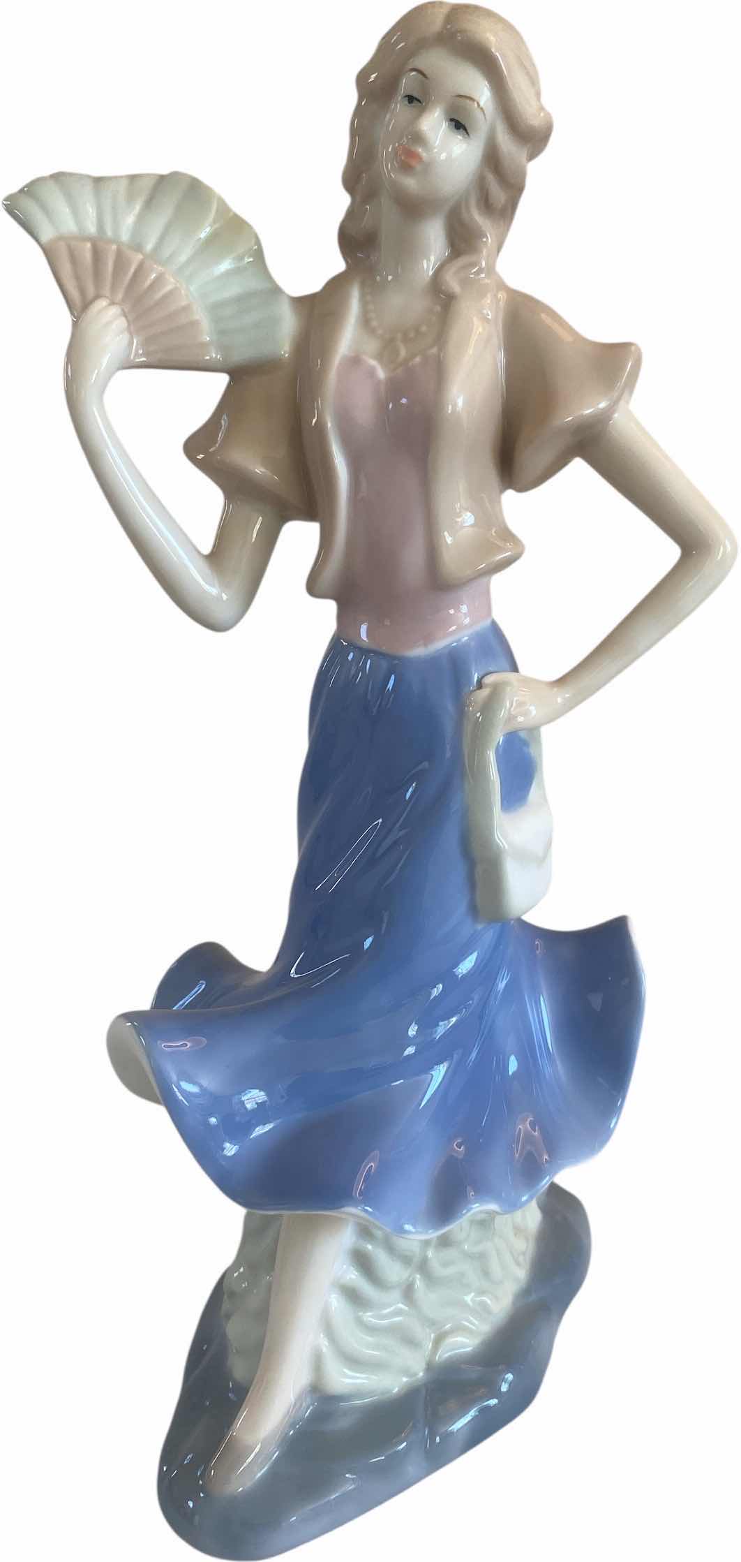 Photo 1 of CERAMIC FIGURINES LADY WITH FAN H12”