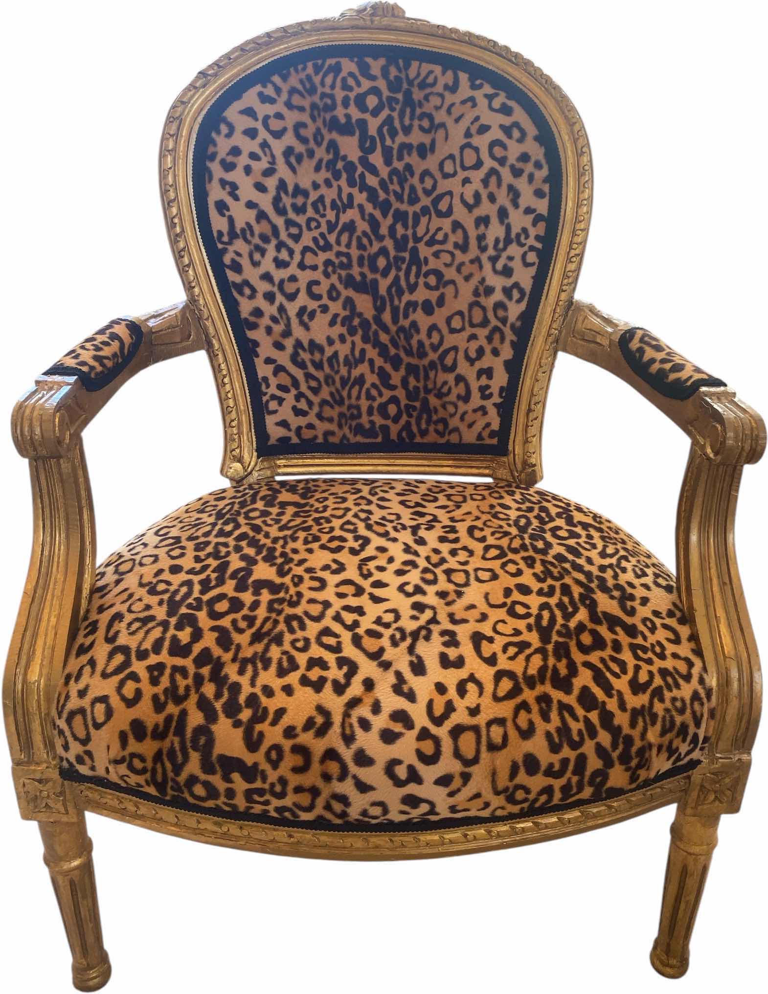 Photo 1 of LEOPARD PRINT OCCASIONAL CHAIR WITH GOLD WOOD ( 3 AVAILABLE SOLD SEPARATELY)